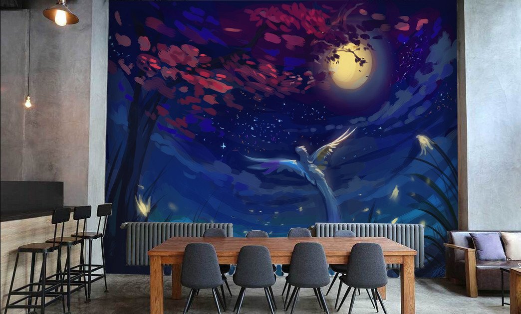 3D Phoenix Tree Moon 73 Wallpaper AJ Wallpaper