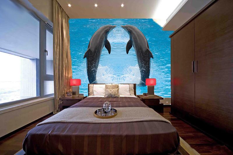 Two Kissing Dolphins Wallpaper AJ Wallpaper