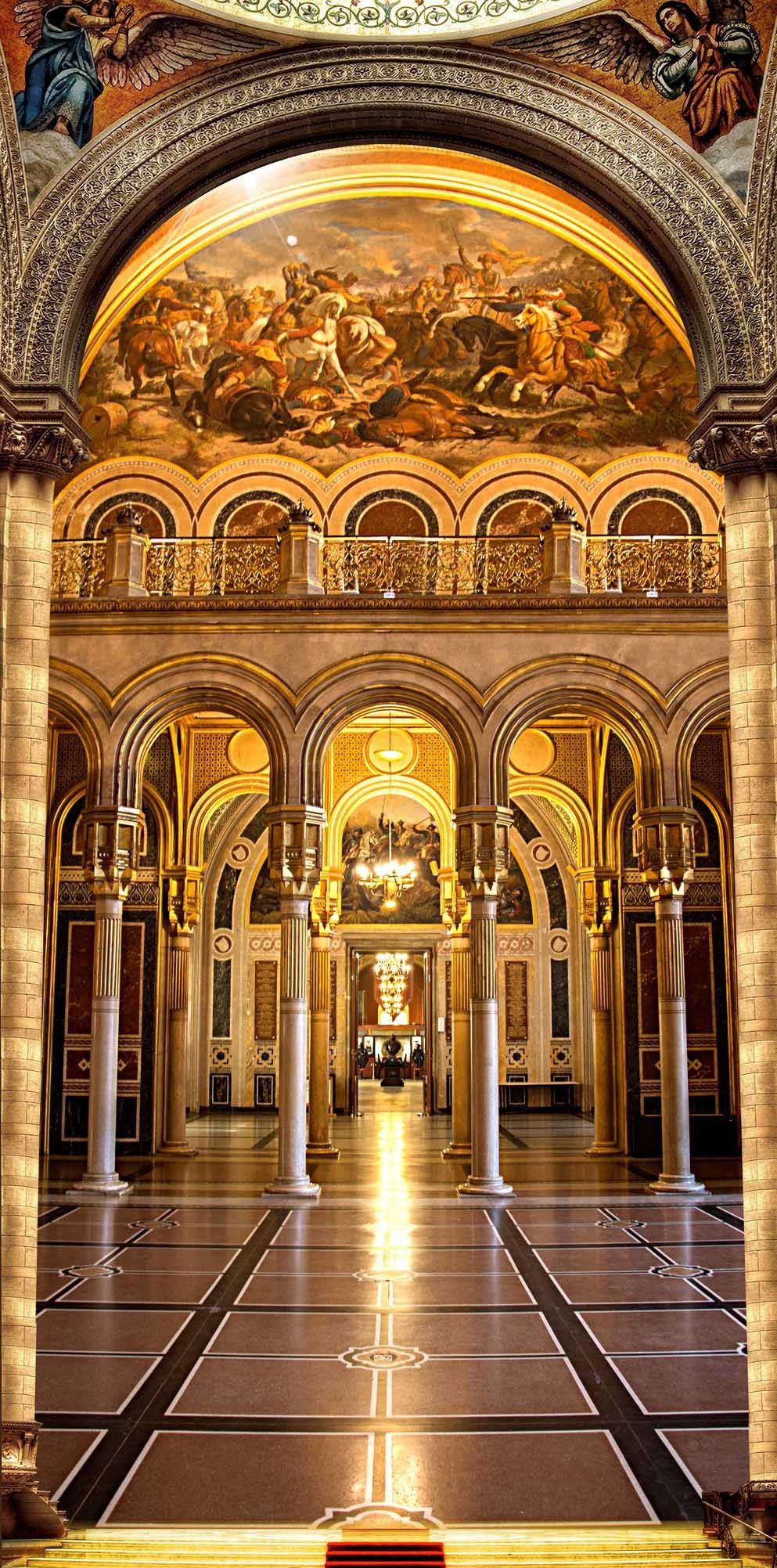 3D utility model circular arch door mural Wallpaper AJ Wallpaper