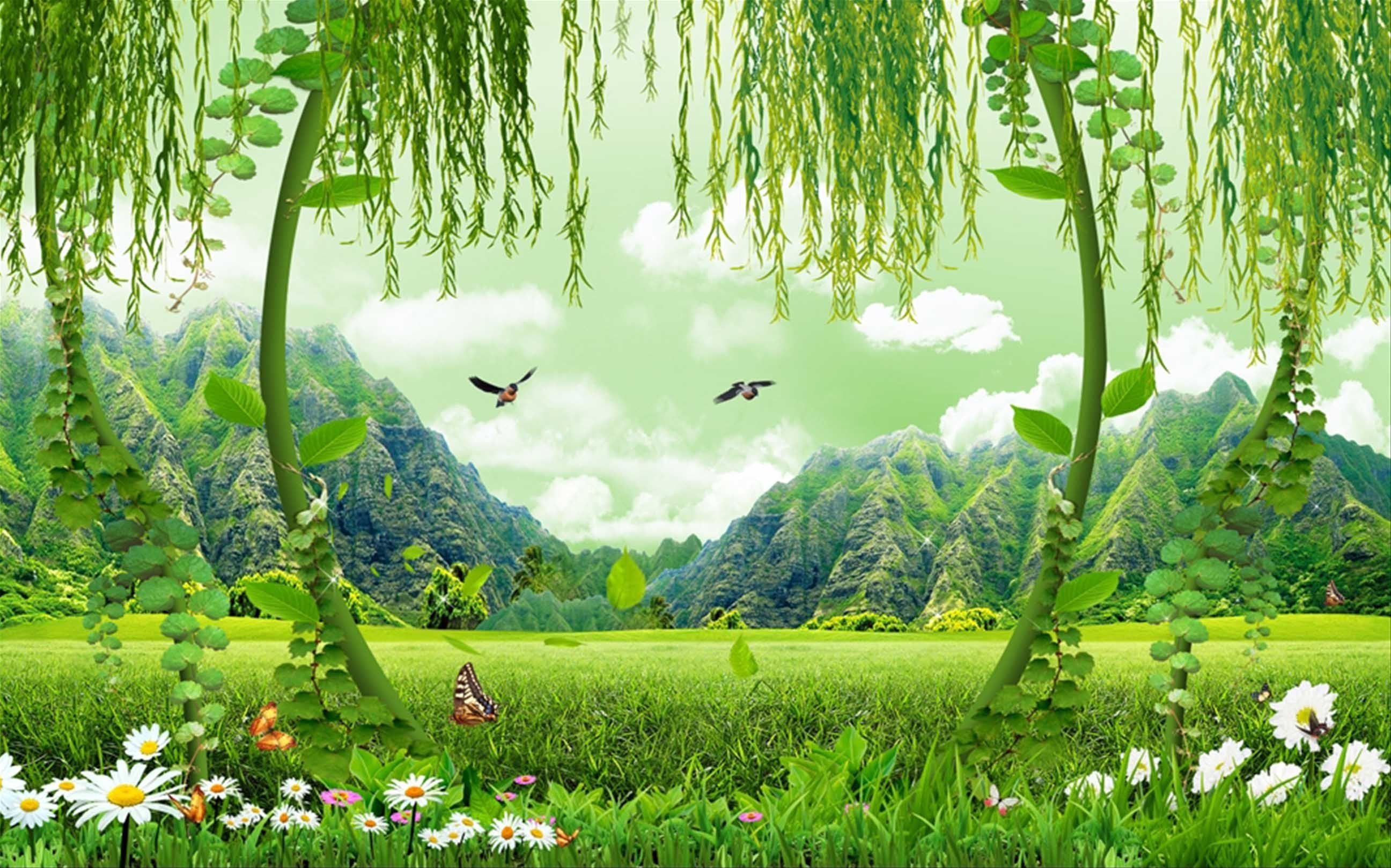 3D Mountain Grassland Scenery 68 Garage Door Mural Wallpaper AJ Wallpaper