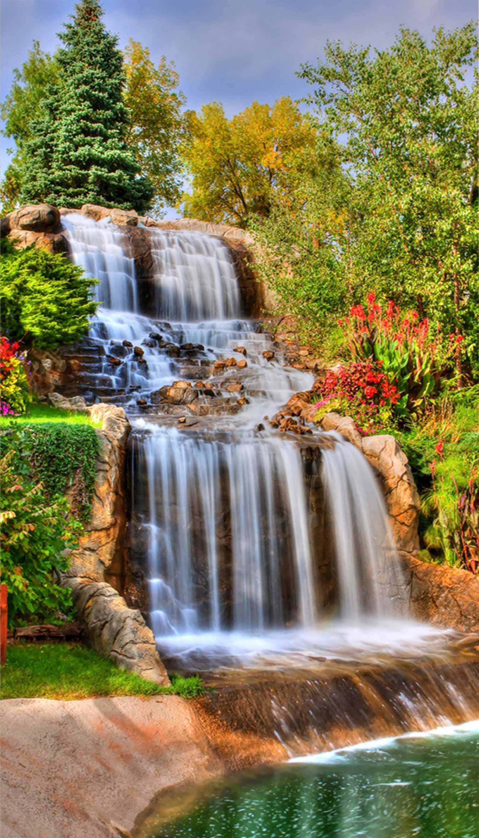 3D Flowing Waterfall 1527 Stair Risers Wallpaper AJ Wallpaper