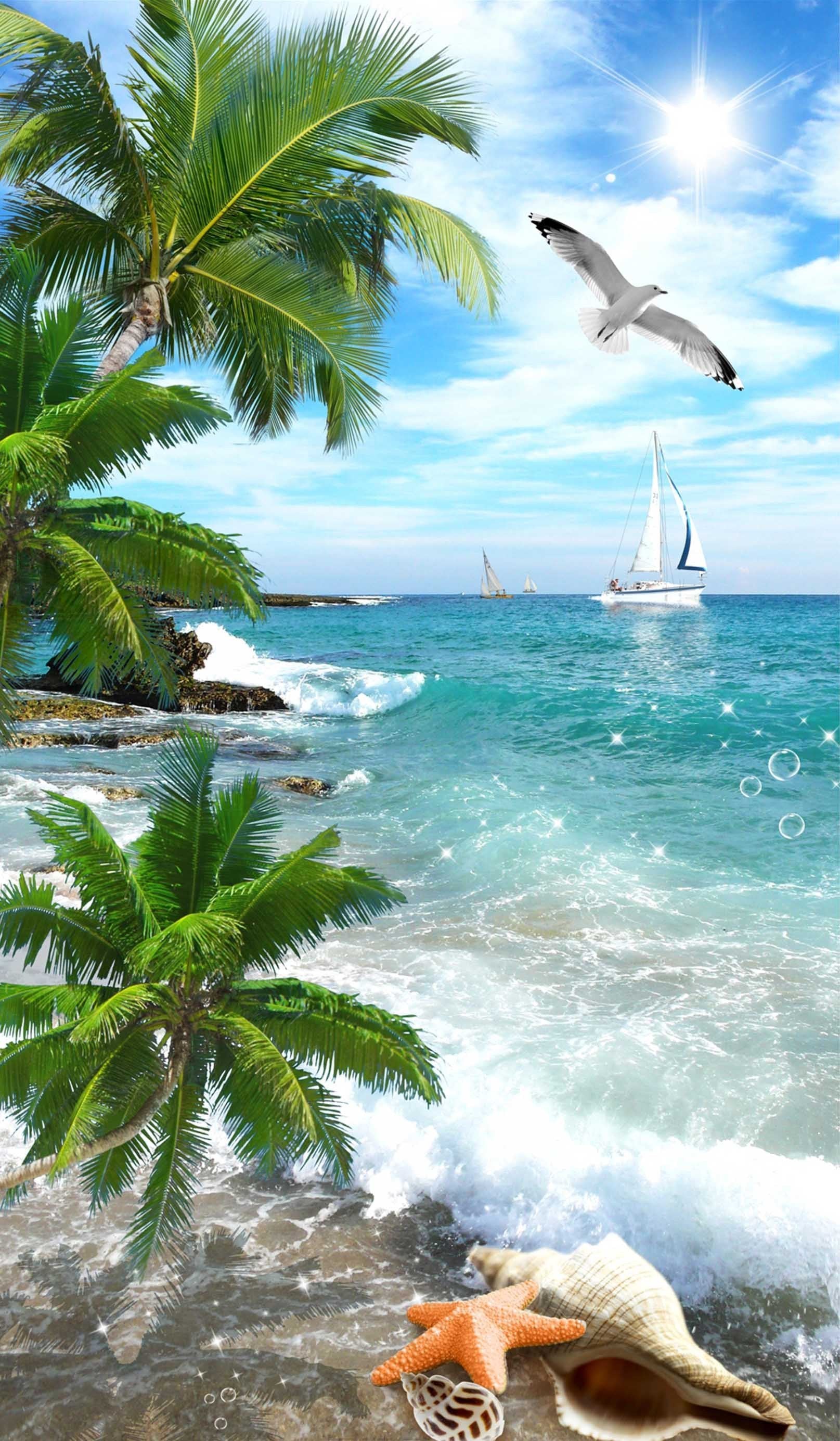 3D Sea Scenery 1499 Stair Risers Wallpaper AJ Wallpaper