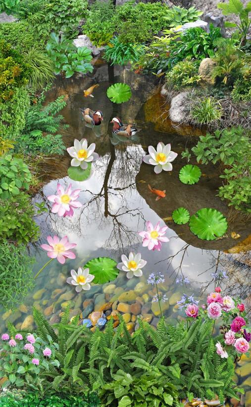 3D Small Lake Scenery 773 Stair Risers Wallpaper AJ Wallpaper