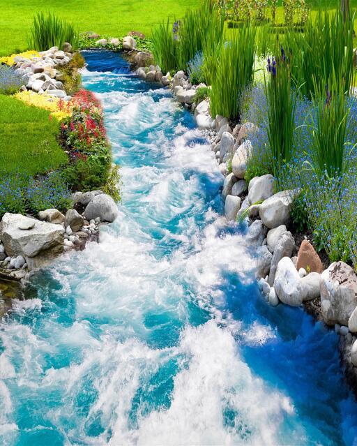 3D Grassland River Scenery 407 Stair Risers Wallpaper AJ Wallpaper