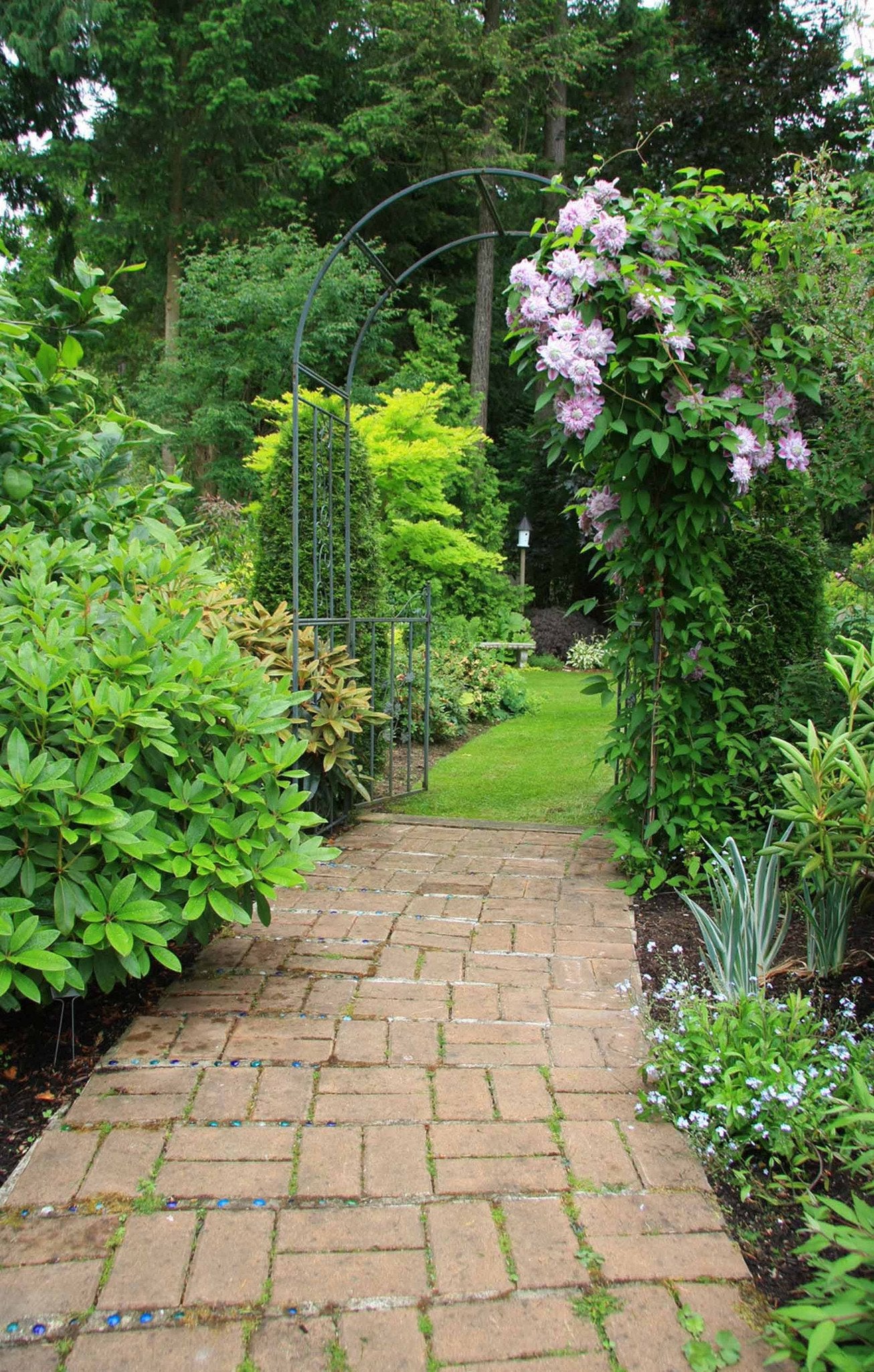 3D Garden Bricks Road 68 Door Mural Wallpaper AJ Wallpaper