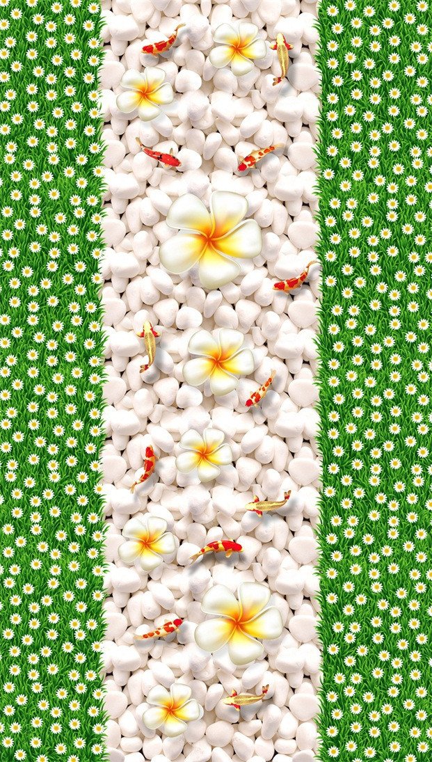 3D Flowers Cobblestones 768 Stair Risers Wallpaper AJ Wallpaper