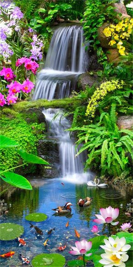 3D Beautiful Stream 569 Stair Risers Wallpaper AJ Wallpaper