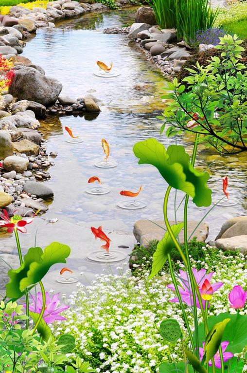 3D Stream Fishes 766 Stair Risers Wallpaper AJ Wallpaper