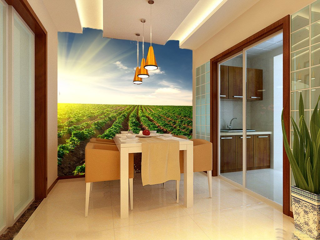 Boundless Green Fields Wallpaper AJ Wallpaper