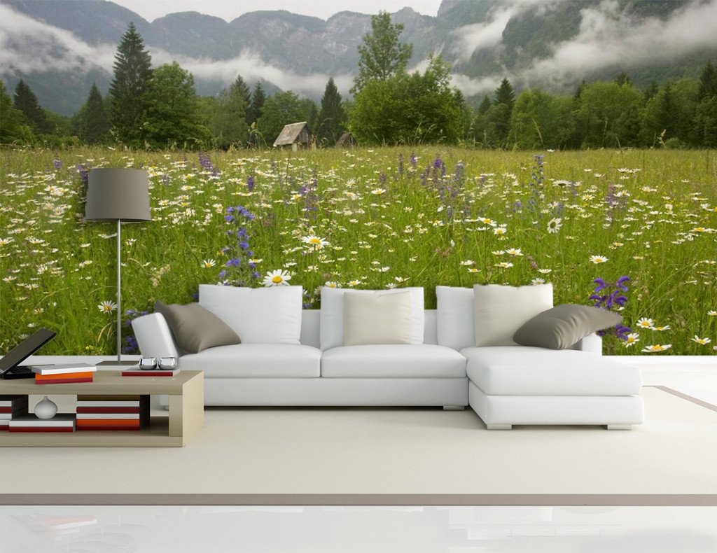 Lavender And Chrysanthemum In Field 8 Wallpaper AJ Wallpaper 1