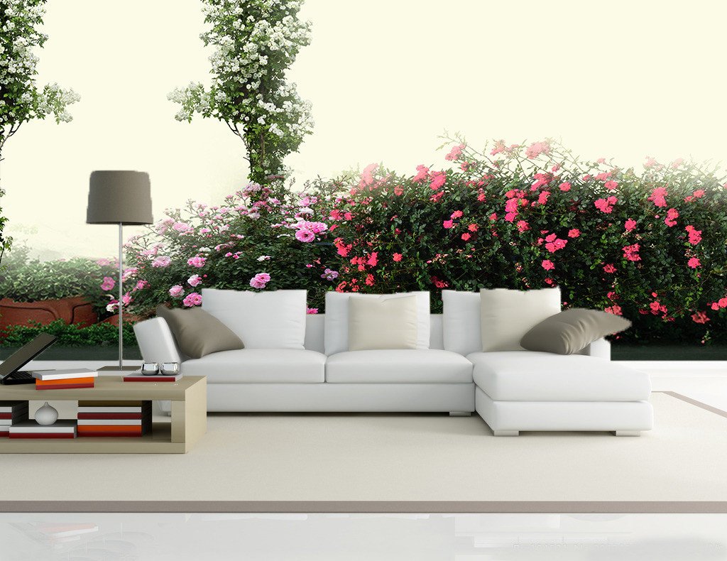 Flowers Arch Door Wallpaper AJ Wallpaper