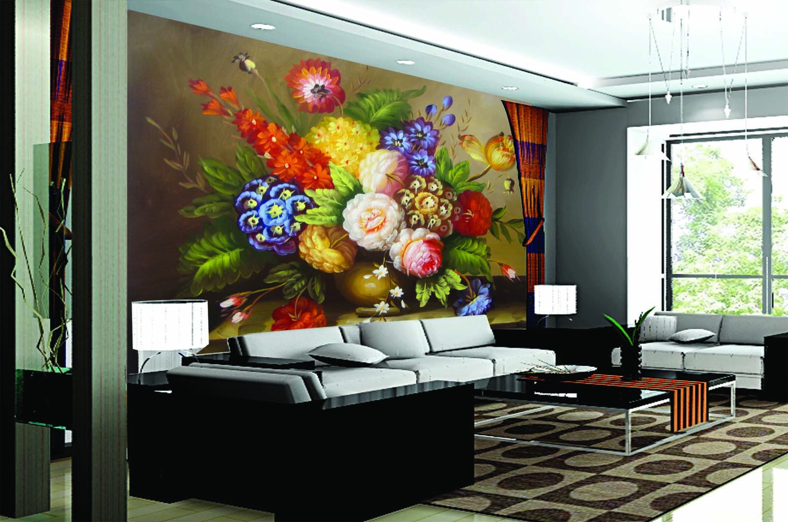 Table Blossoms Vase Wallpaper AJ Wallpaper