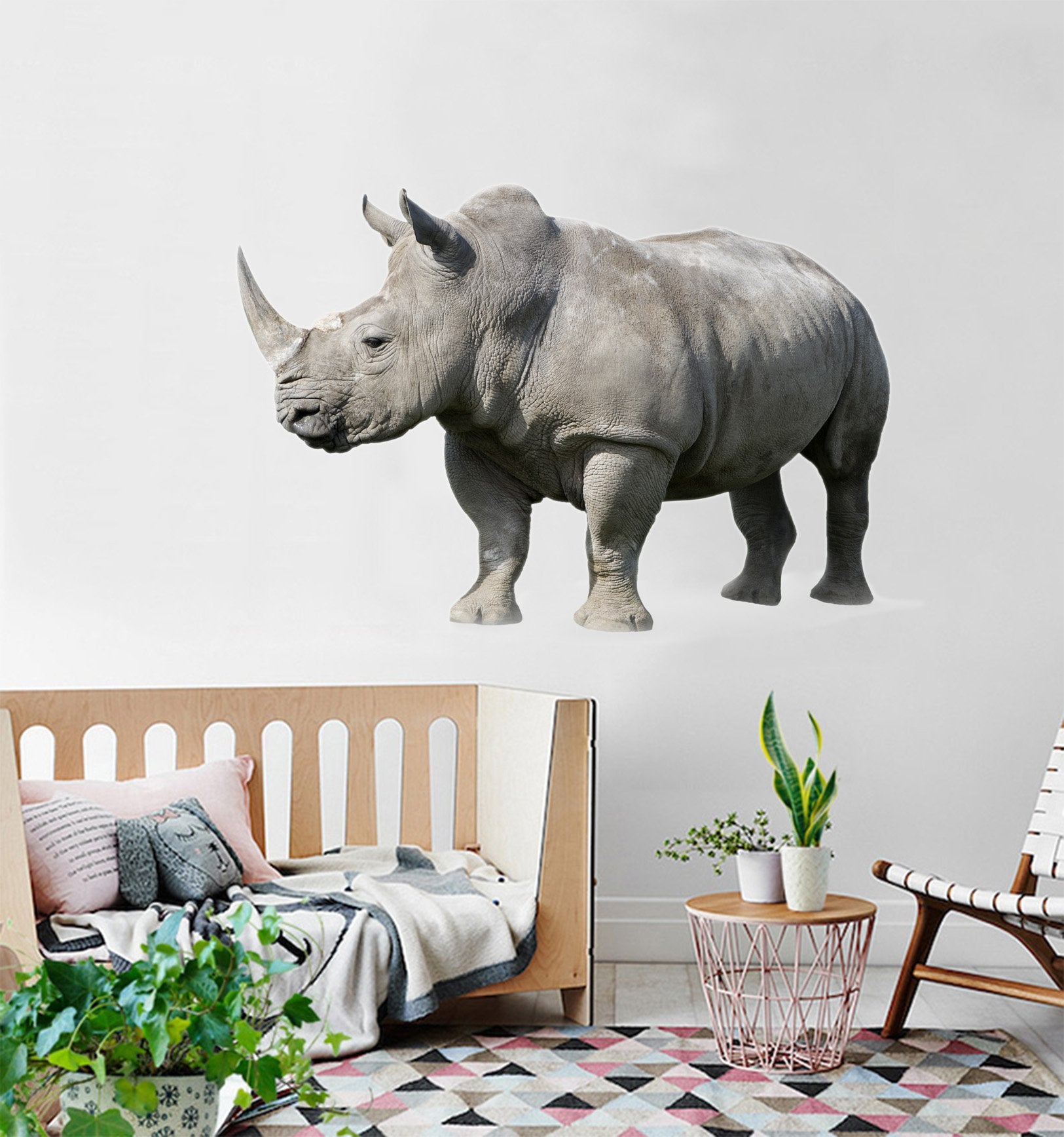 3D Rhinoceros 020 Animals Wall Stickers Wallpaper AJ Wallpaper