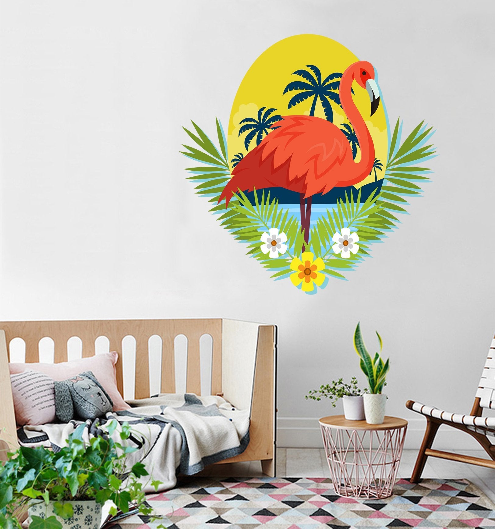 3D Coconut Tree Flamingo 164 Wall Stickers Wallpaper AJ Wallpaper