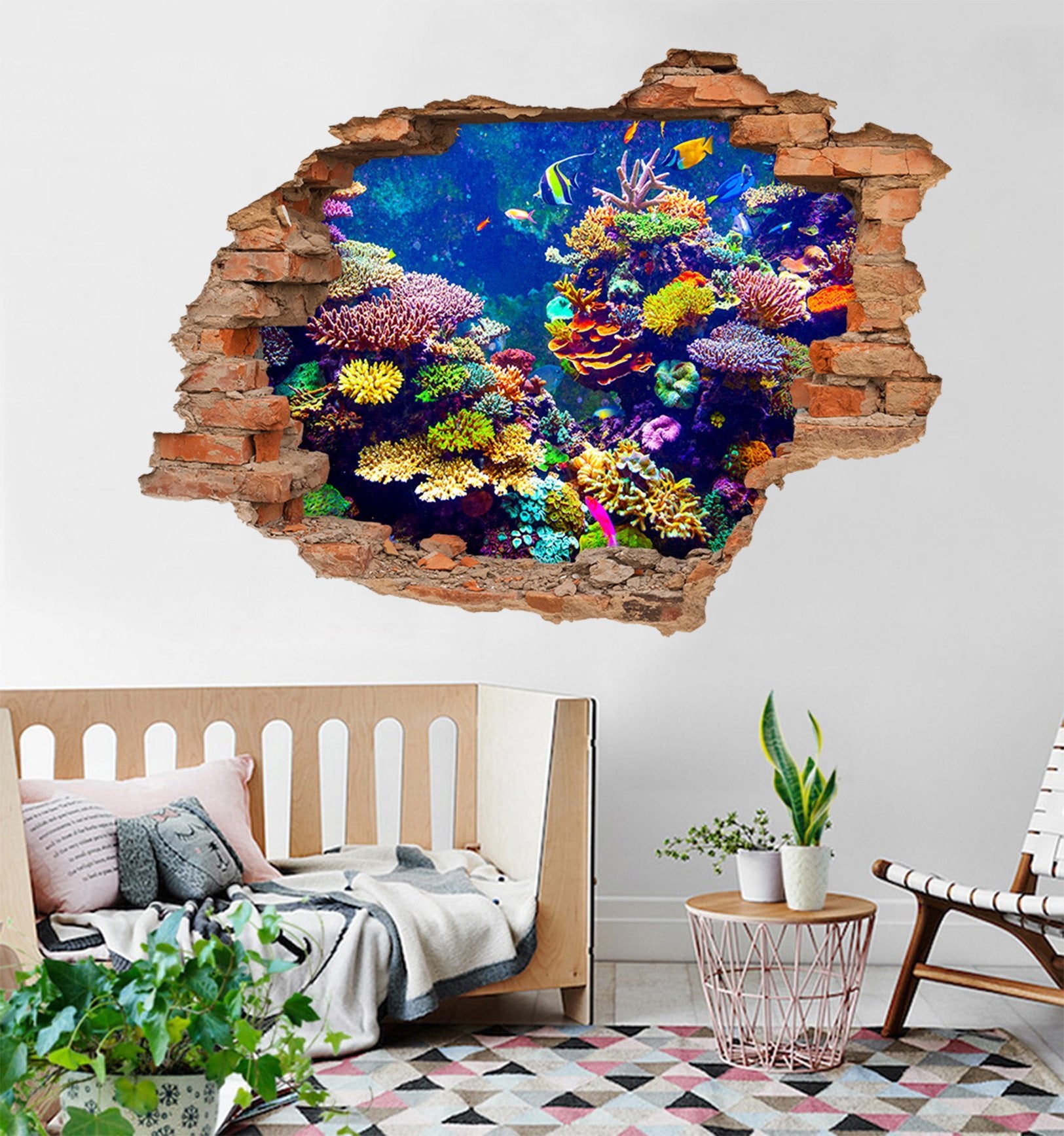 3D Ocean Colorful Corals 206 Broken Wall Murals Wallpaper AJ Wallpaper