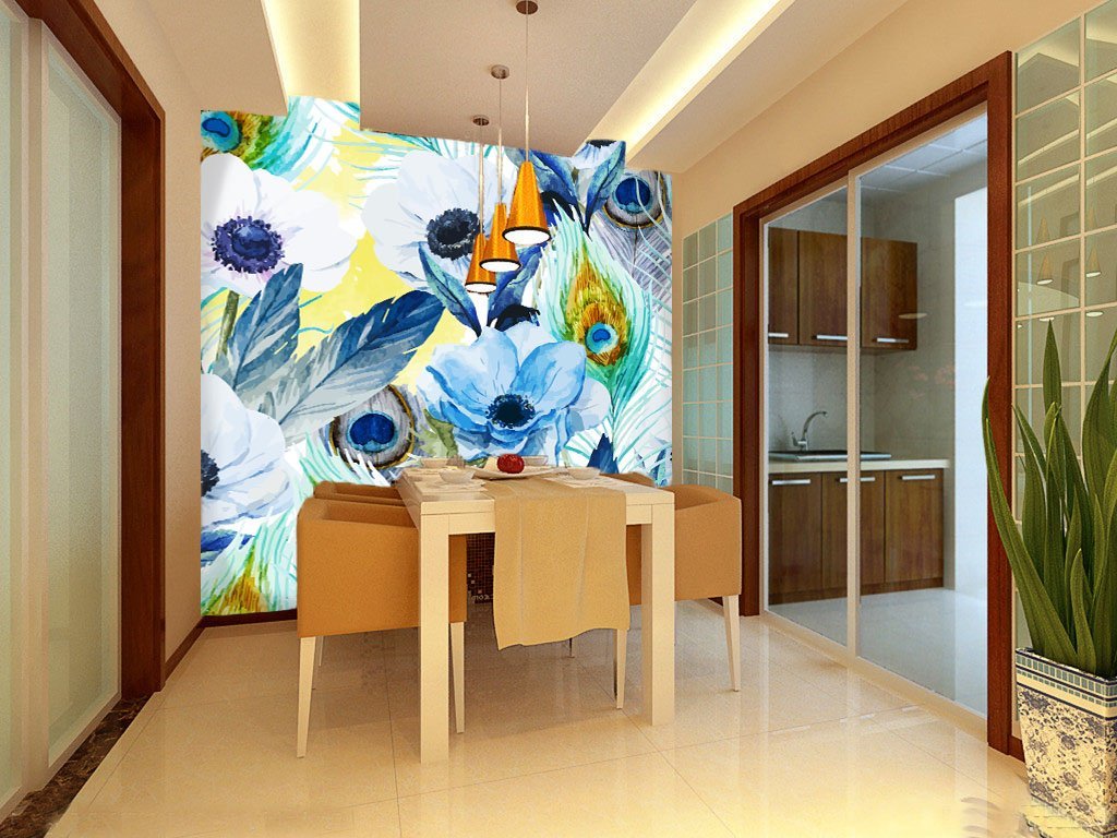 3D Flower Feather 099 Wallpaper AJ Wallpaper