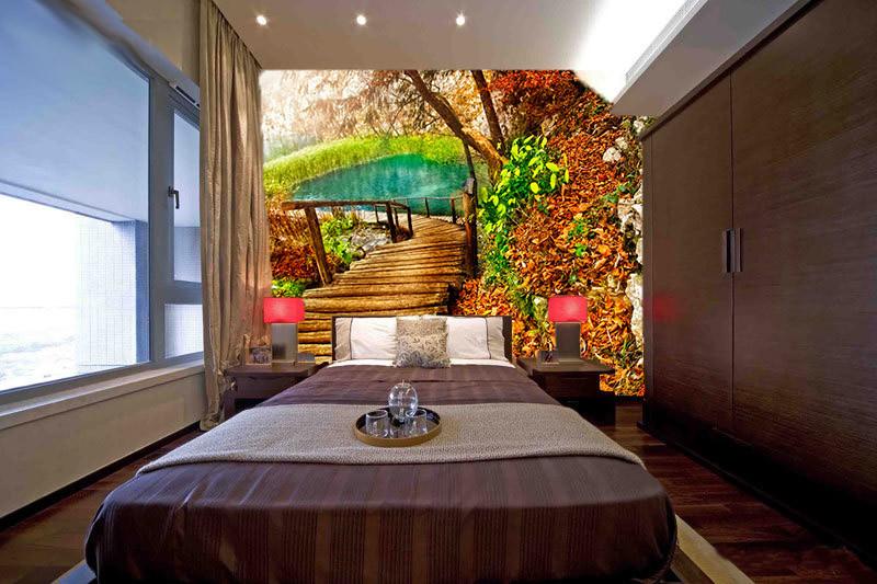 Lake Wooden Bridge Wallpaper AJ Wallpaper