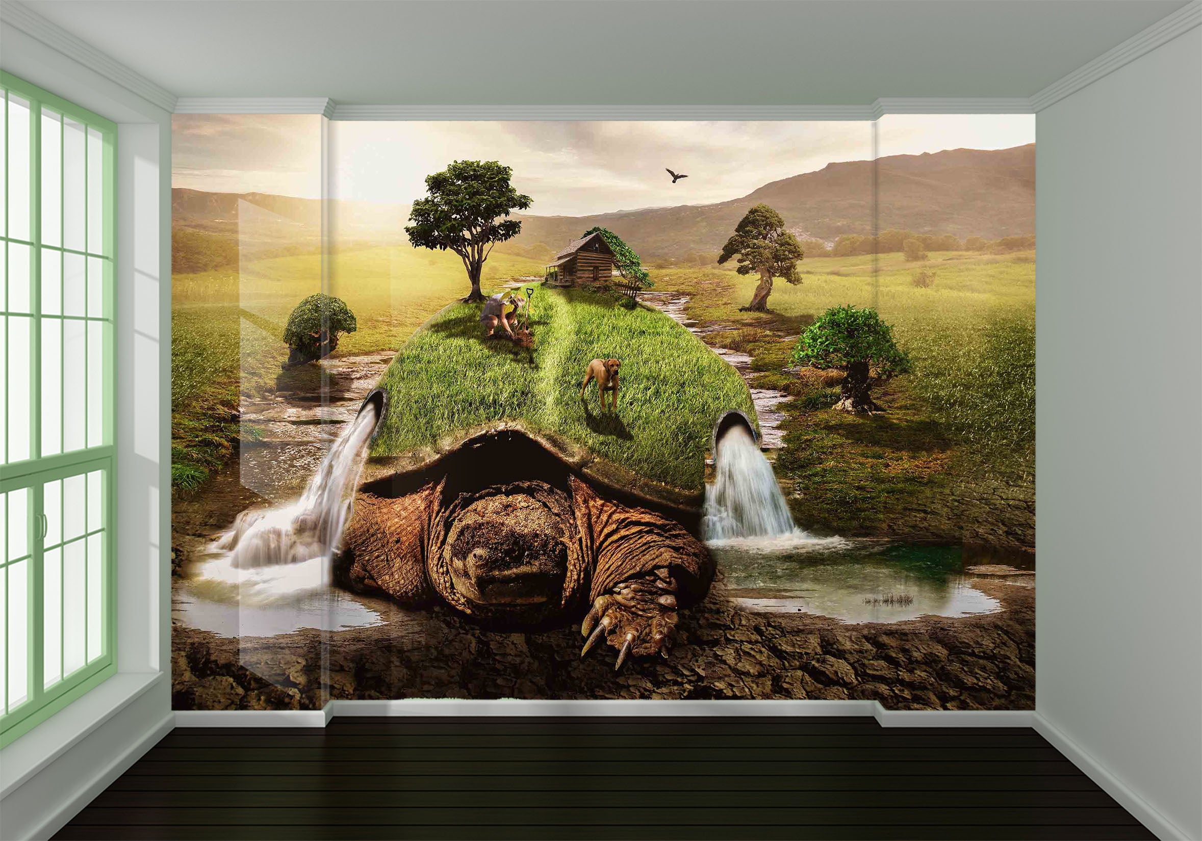 3D Greenland Turtle 1060 Wall Murals