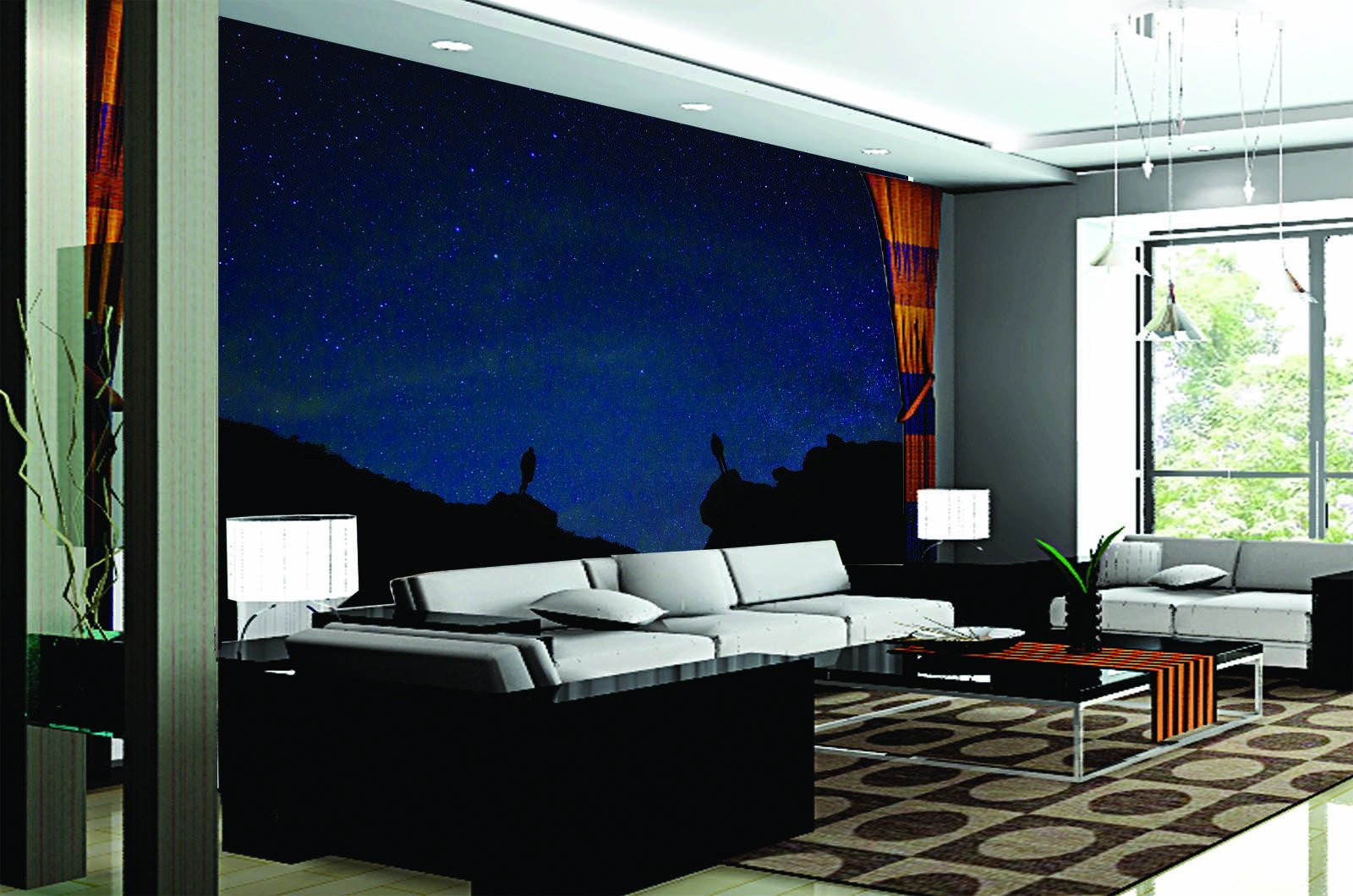 3D Mountain Sky Star 232 Wallpaper AJ Wallpaper