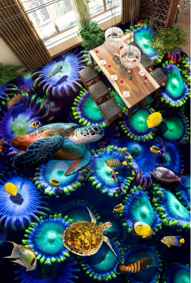 3D Sea Creatures Floor Mural Wallpaper AJ Wallpaper 2
