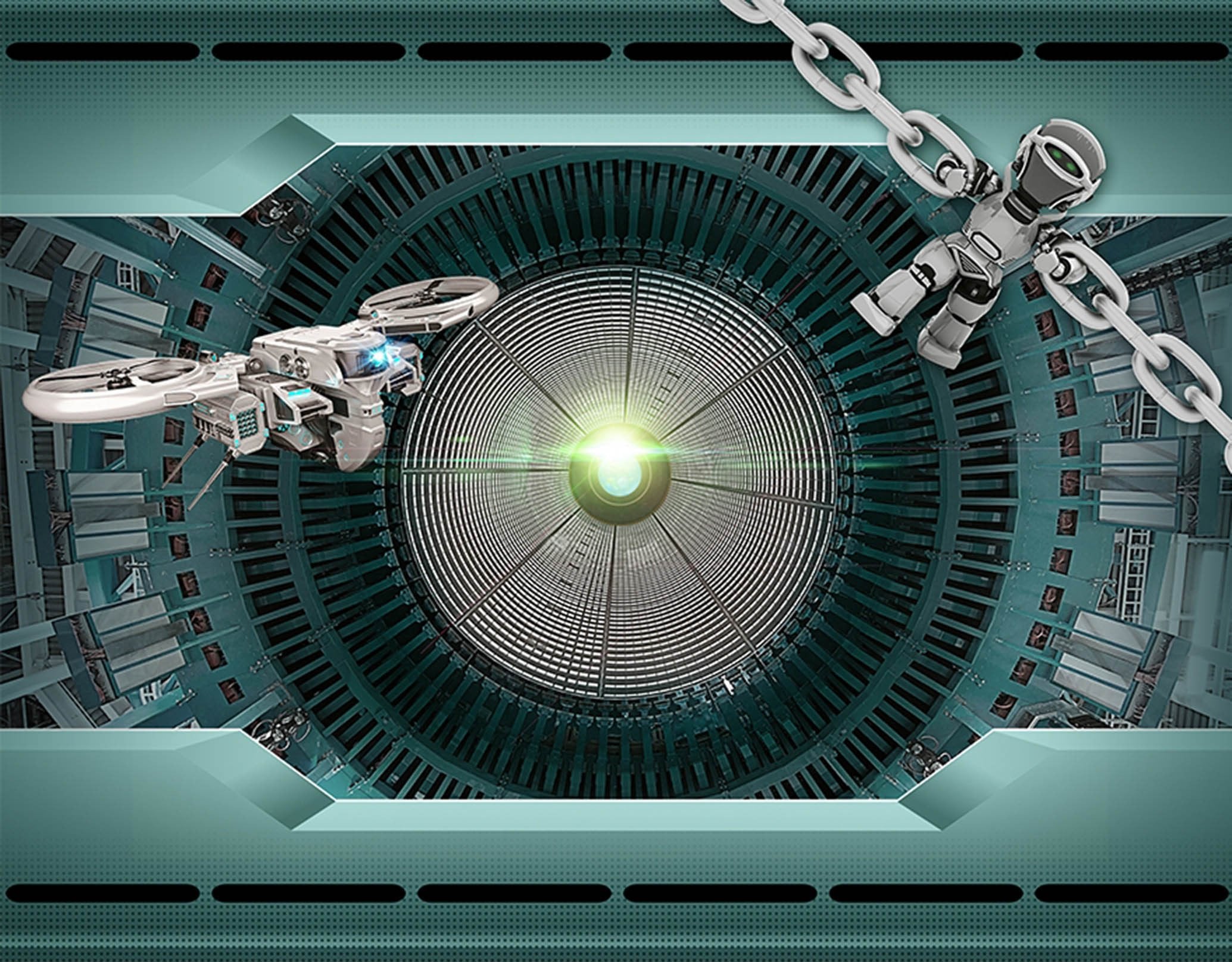 3D Robots Space 462 Garage Door Mural Wallpaper AJ Wallpaper