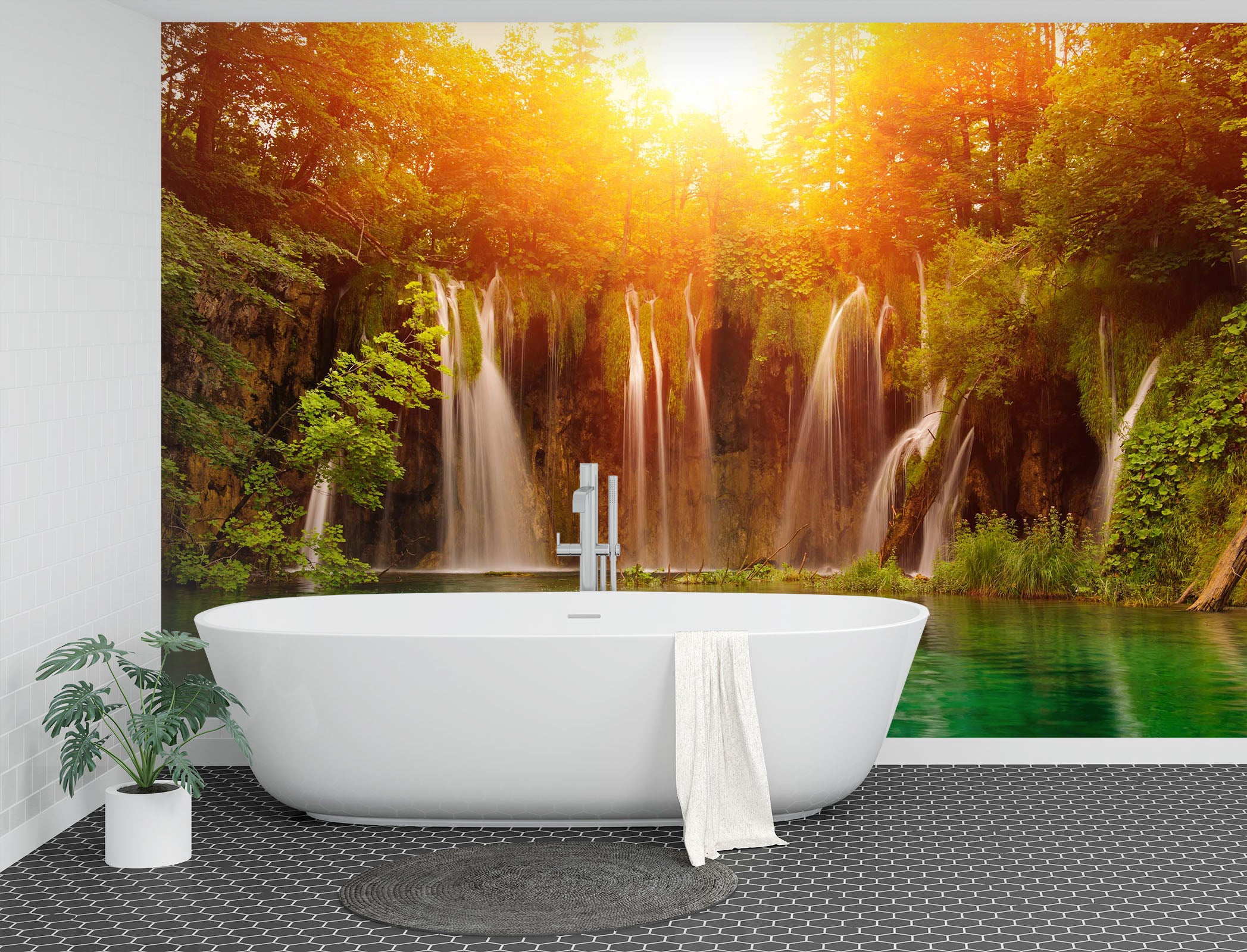 3D Waterfall Landscape 096 Wall Murals
