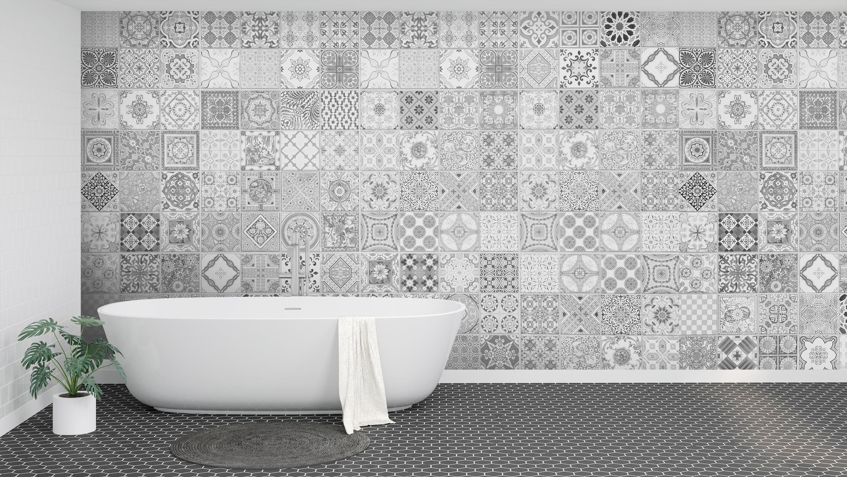 3D Mosaic Pattern 016 Marble Tile Texture Wallpaper AJ Wallpaper 2