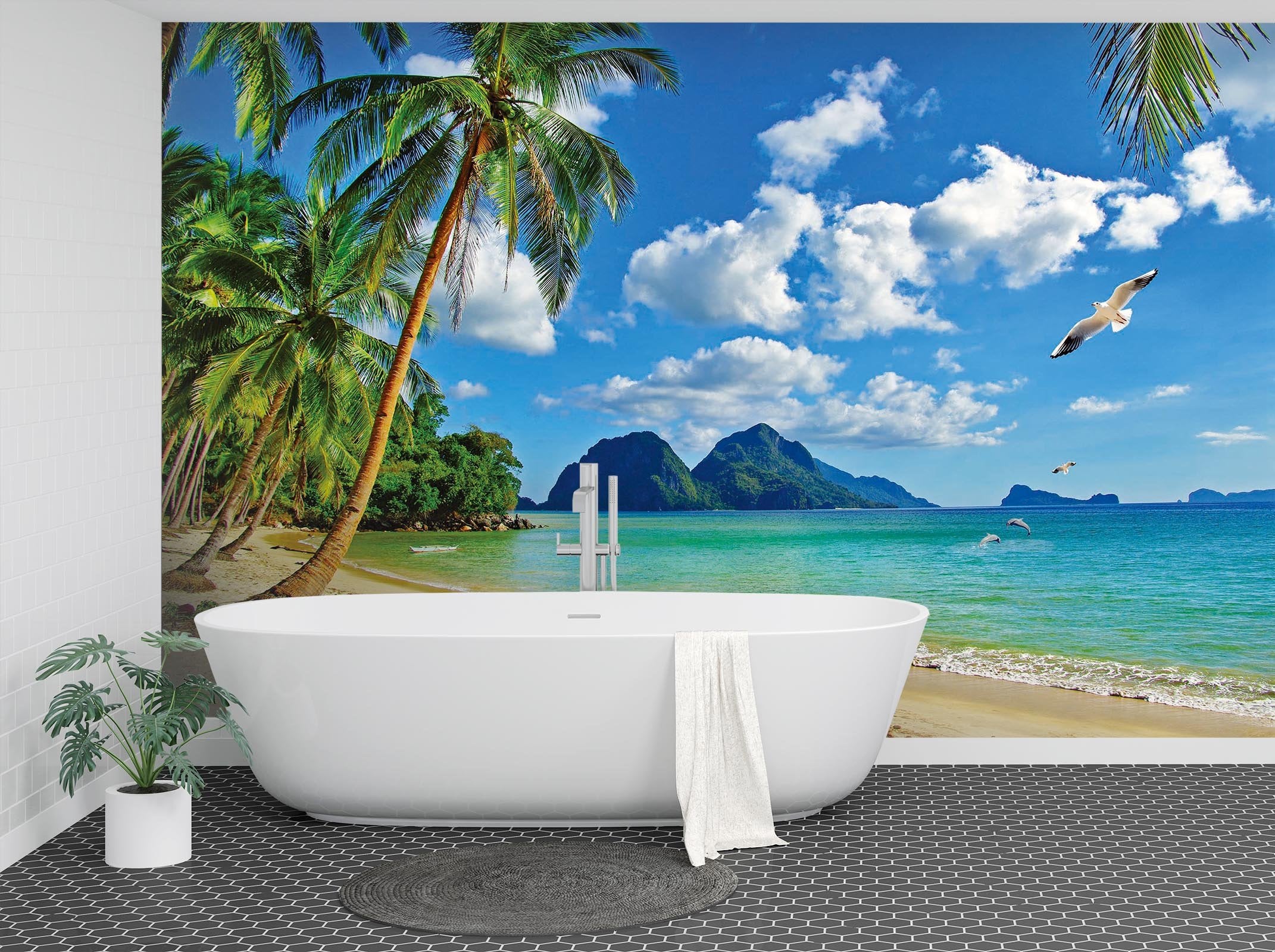 3D Beach Seagull 001 Wall Murals Wallpaper AJ Wallpaper 2