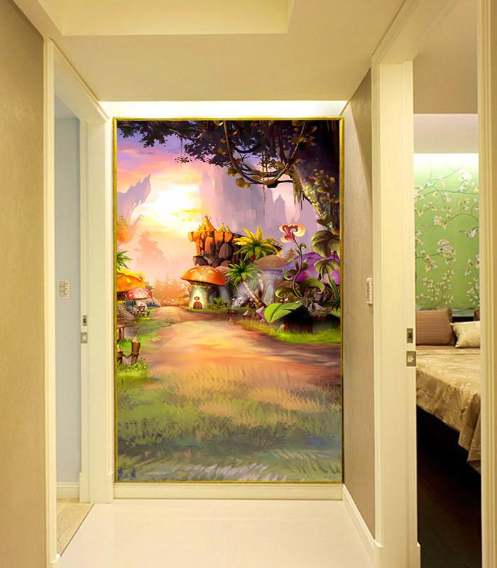 Hidden Mushroom Houses Wallpaper AJ Wallpaper