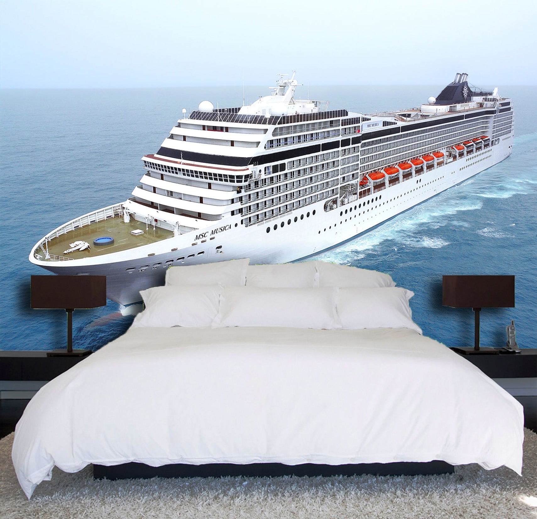 3D White Cruise 141 Vehicle Wall Murals