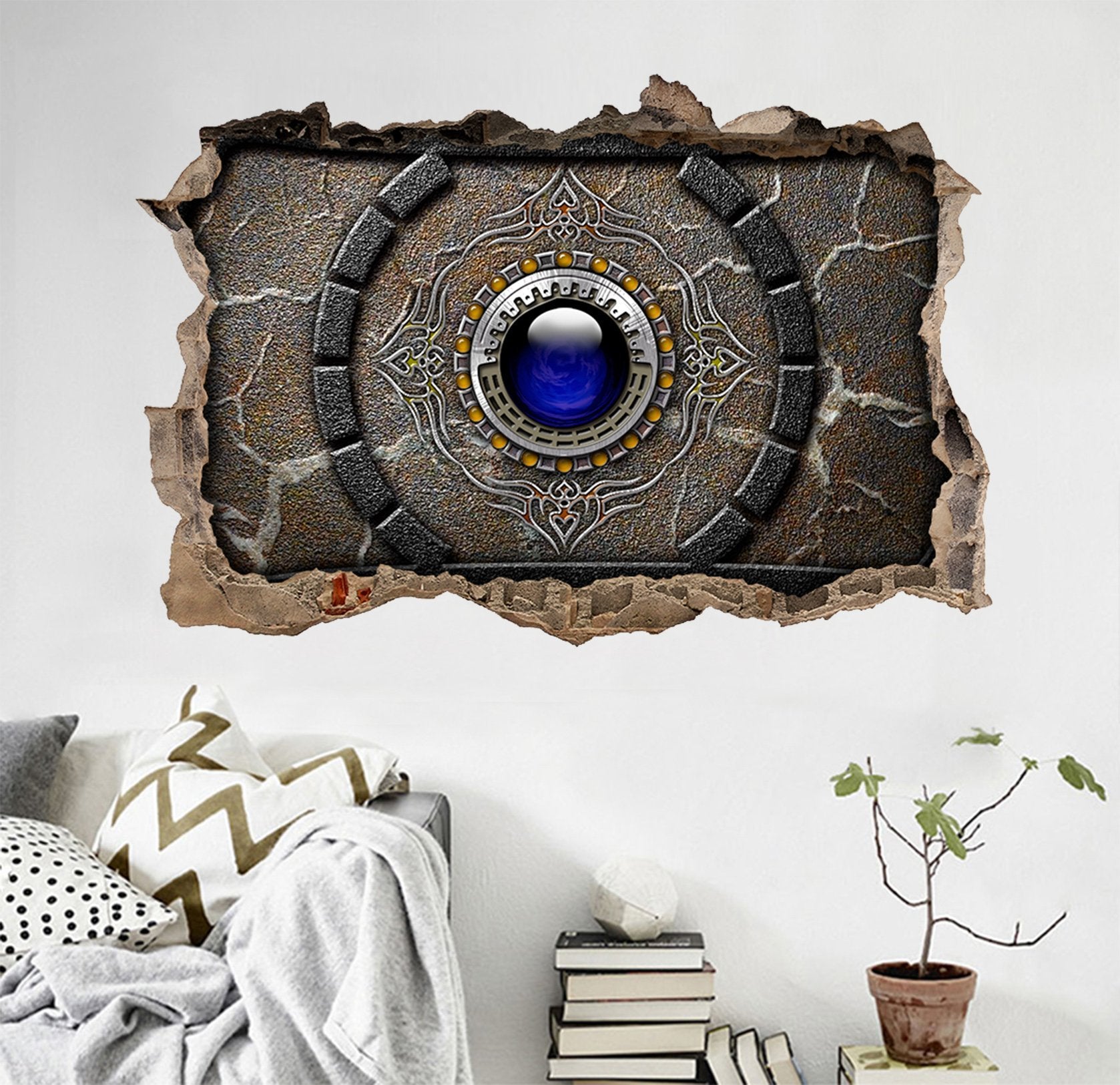 3D Gem 111 Broken Wall Murals Wallpaper AJ Wallpaper