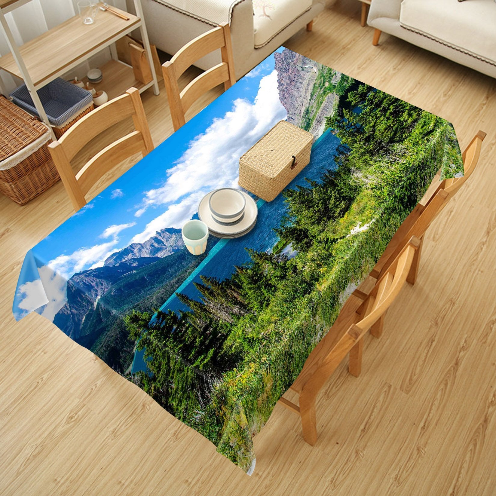 3D Mountain Lake 422 Tablecloths Wallpaper AJ Wallpaper