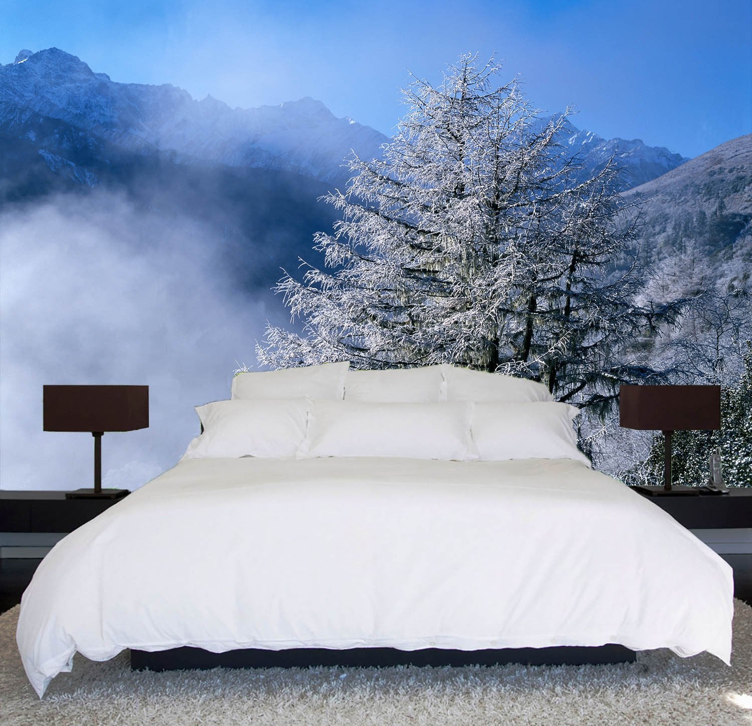 Silver Snow Trees 1 Wallpaper AJ Wallpaper