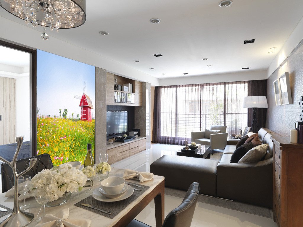 Red Windmill House Wallpaper AJ Wallpaper