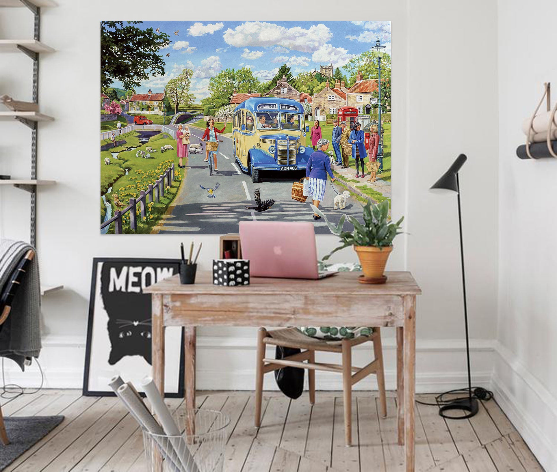 3D The Village Bus Stop 082 Trevor Mitchell Wall Sticker