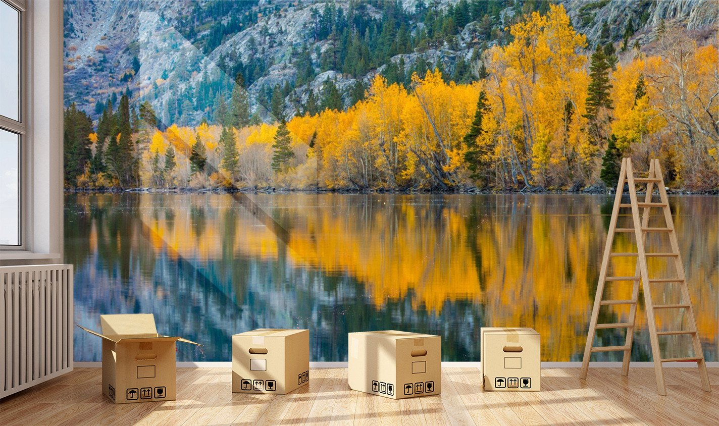 3D Poplar Trees River 567 Wallpaper AJ Wallpaper