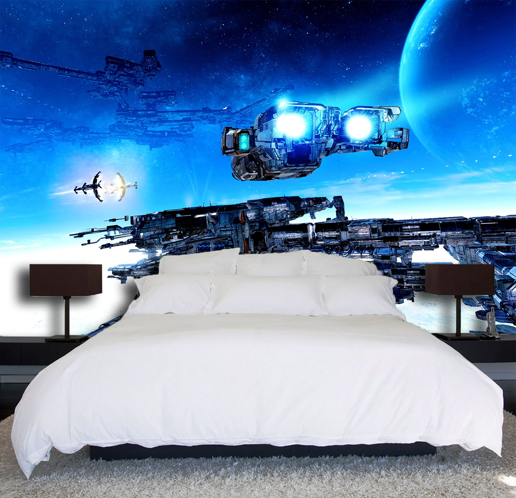 3D Spaceship Space 085 Vehicle Wall Murals