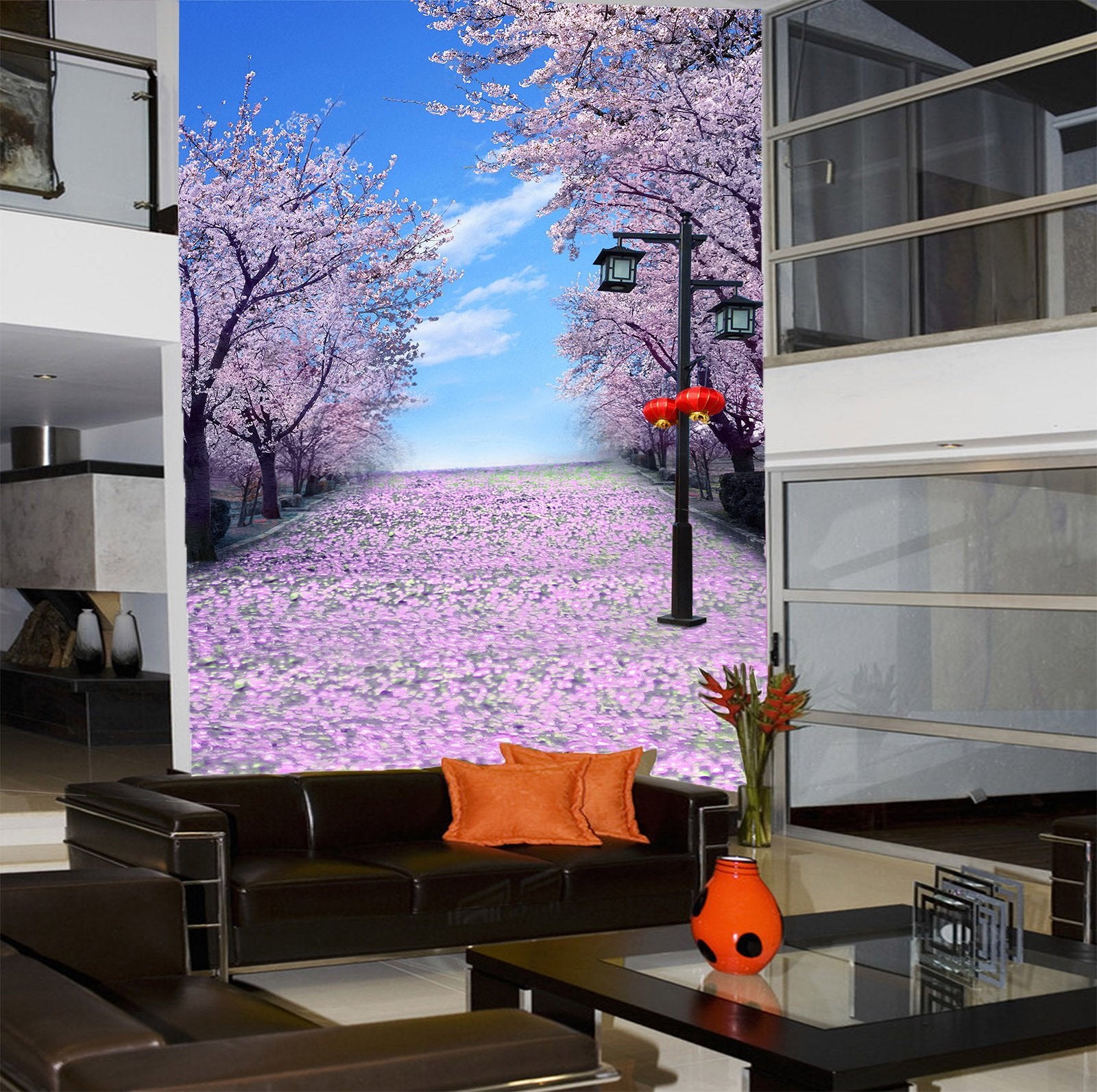 Blooming Flowers Road Wallpaper AJ Wallpaper