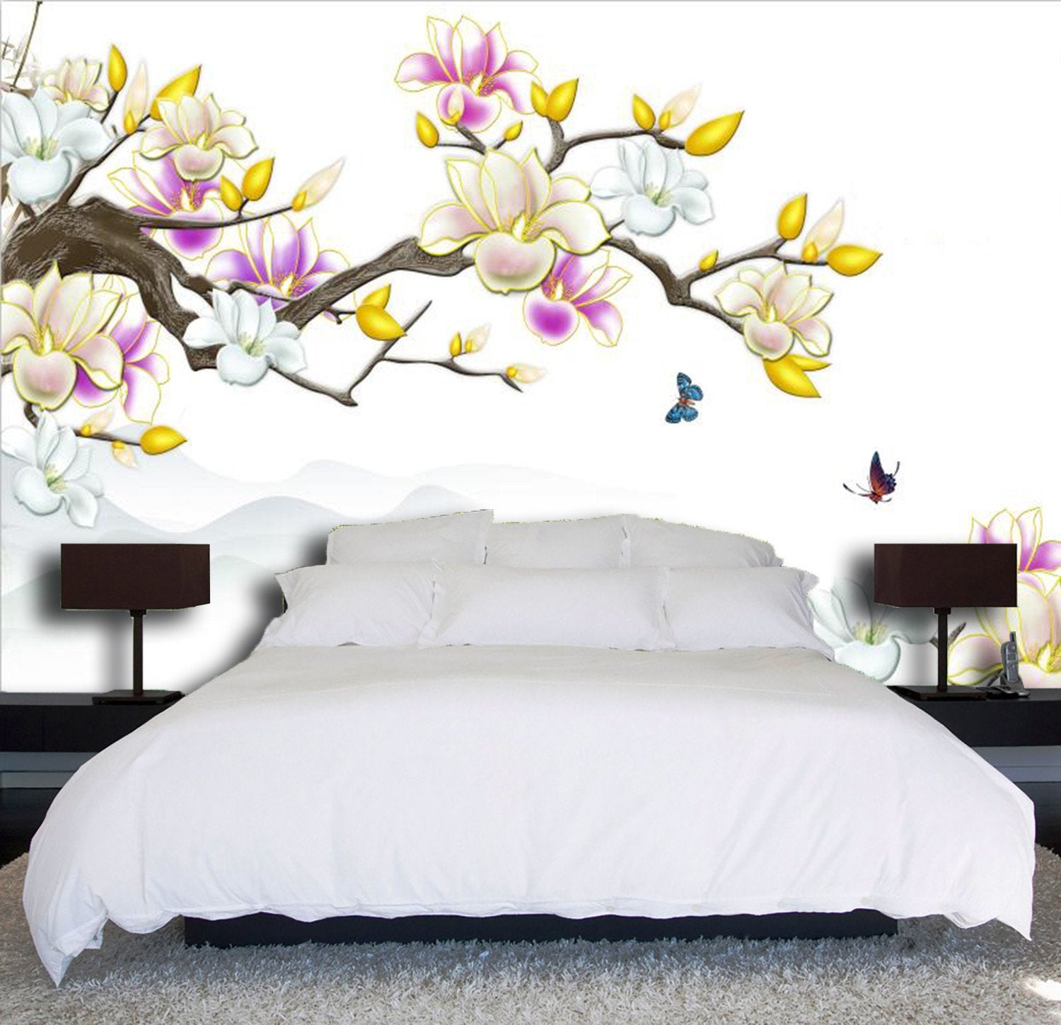 Purple And Yellow Branch Flower 76 Wallpaper AJ Wallpaper 1