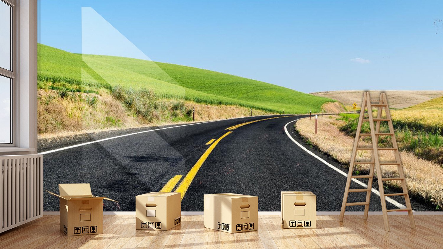 Clear Road Among Grass Hill 22 Wallpaper AJ Wallpaper 1