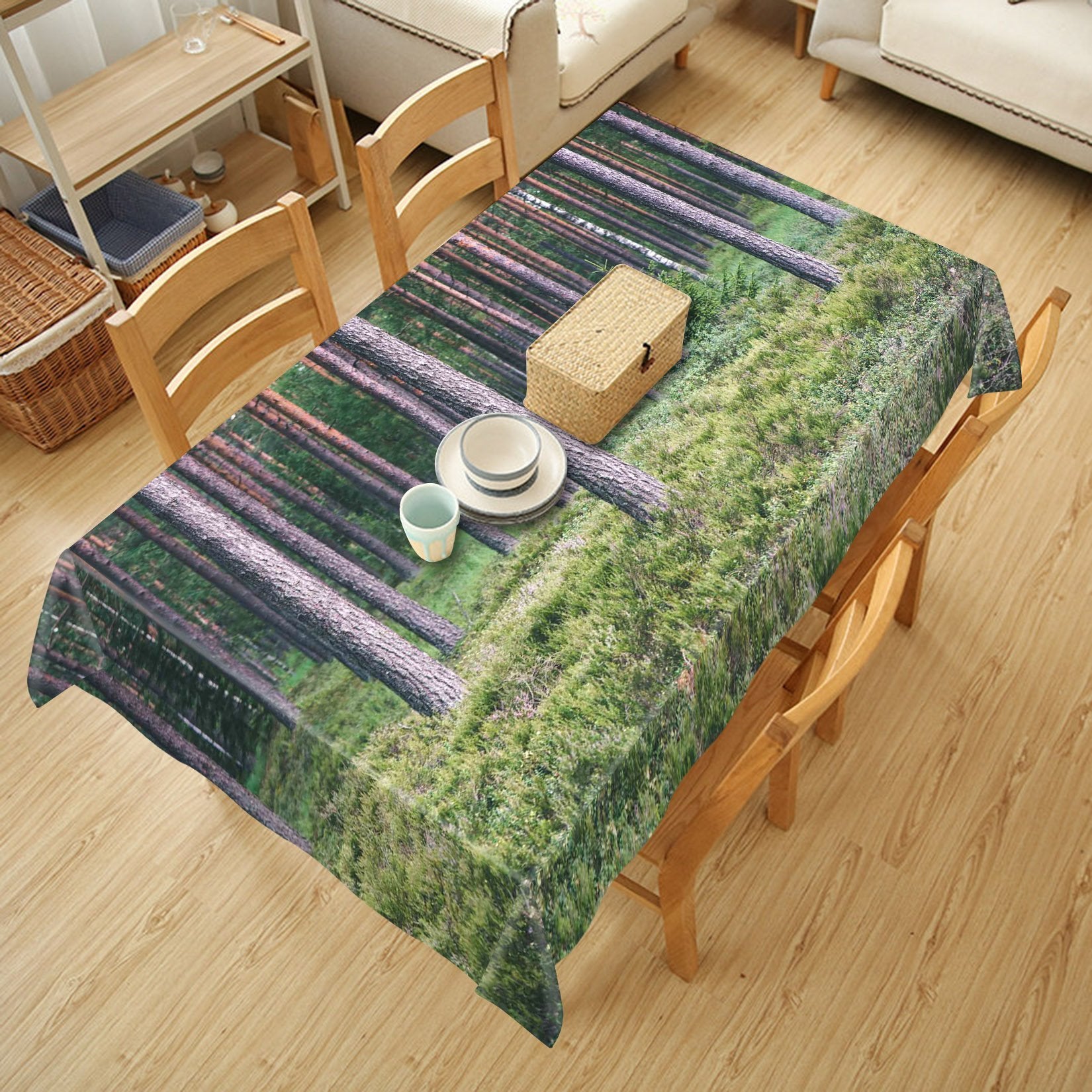 3D Forest Trees Trunks 539 Tablecloths Wallpaper AJ Wallpaper