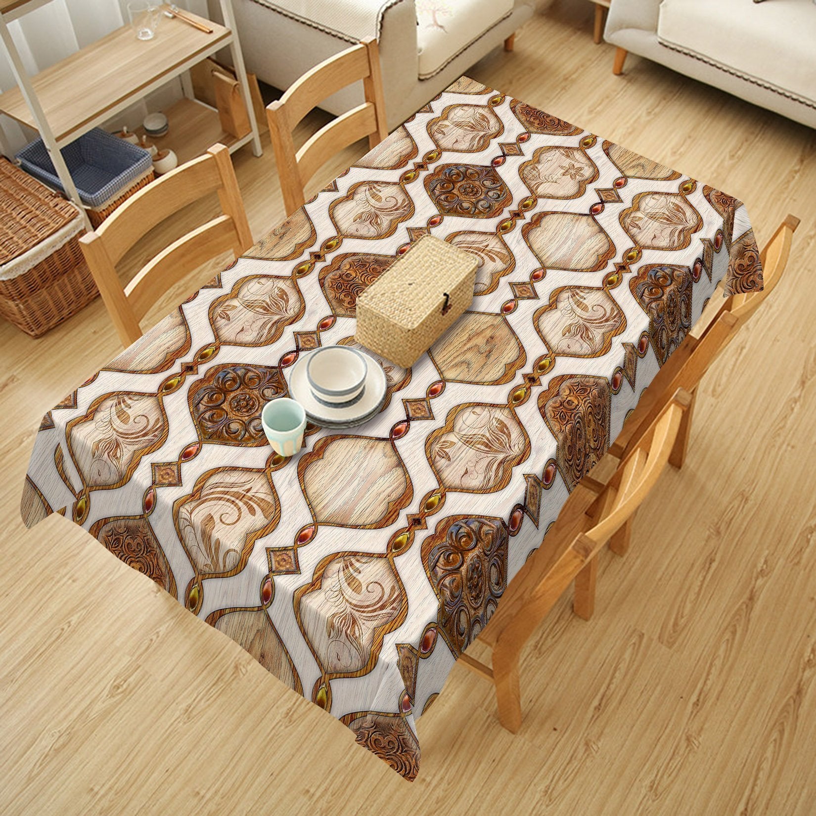 3D Mouth Type Flower Pattern 37 Tablecloths Wallpaper AJ Wallpaper