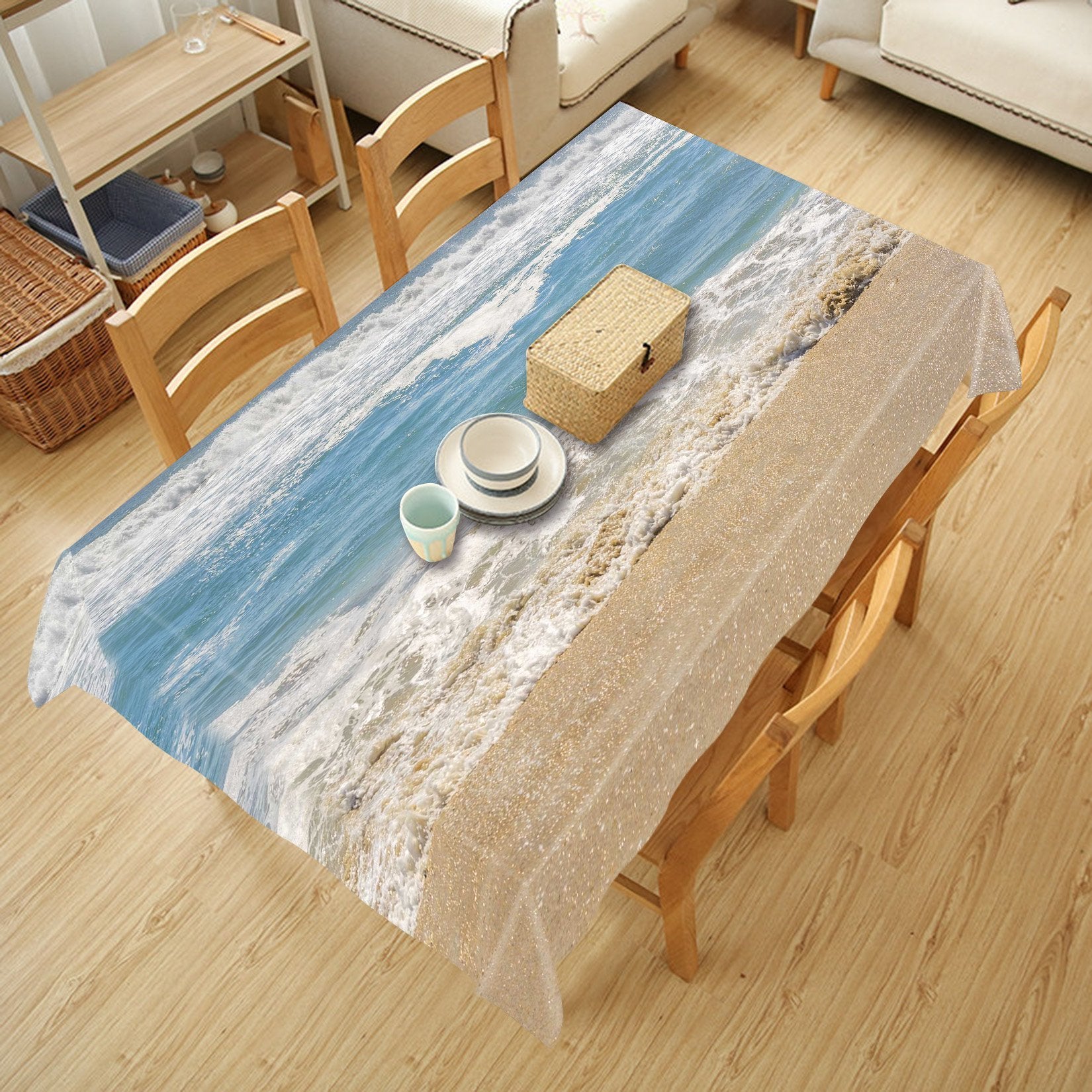 3D Shining Sand Beach 751 Tablecloths Wallpaper AJ Wallpaper