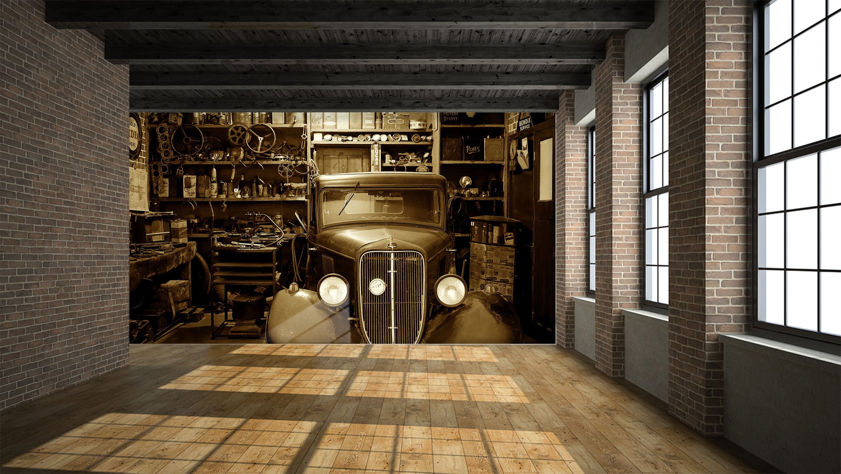 3D Car Shop 899 Vehicle Wall Murals Wallpaper AJ Wallpaper 2