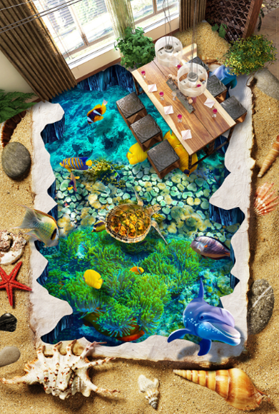 3D Beautiful Ocean Floor Mural Wallpaper AJ Wallpaper 2
