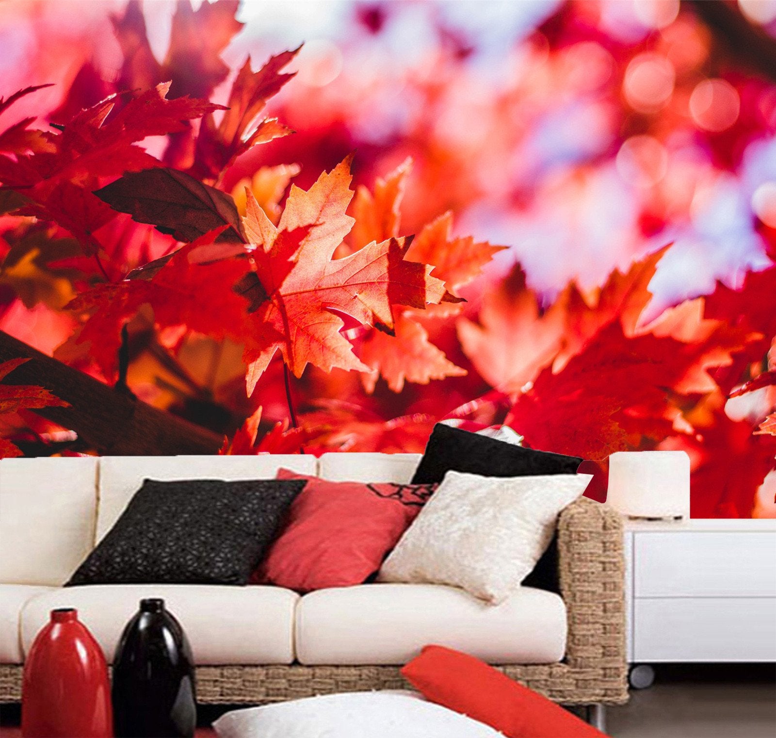 3D Fresh Red Maple 876 Wallpaper AJ Wallpaper