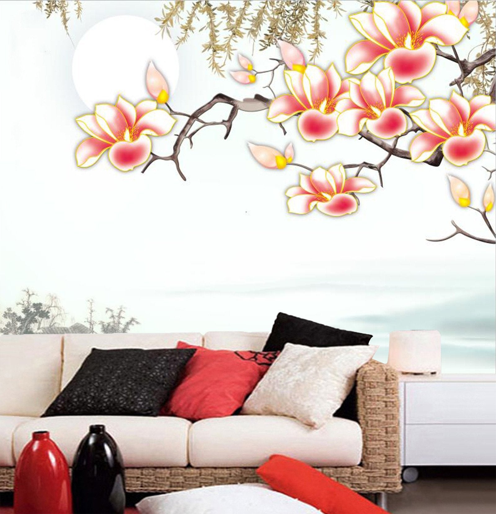 Red Flower Blossoming On Branch 8 Wallpaper AJ Wallpaper 1