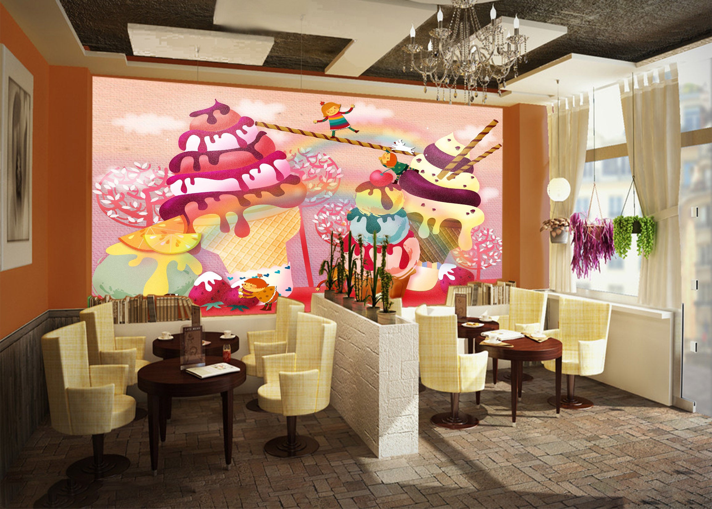 3D Ice Cream 1077 Wall Murals