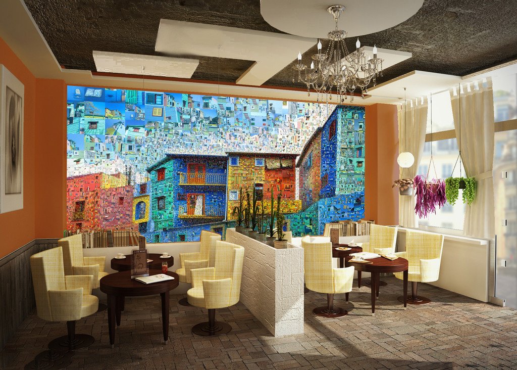 3D Color Houses 061 Wallpaper AJ Wallpaper