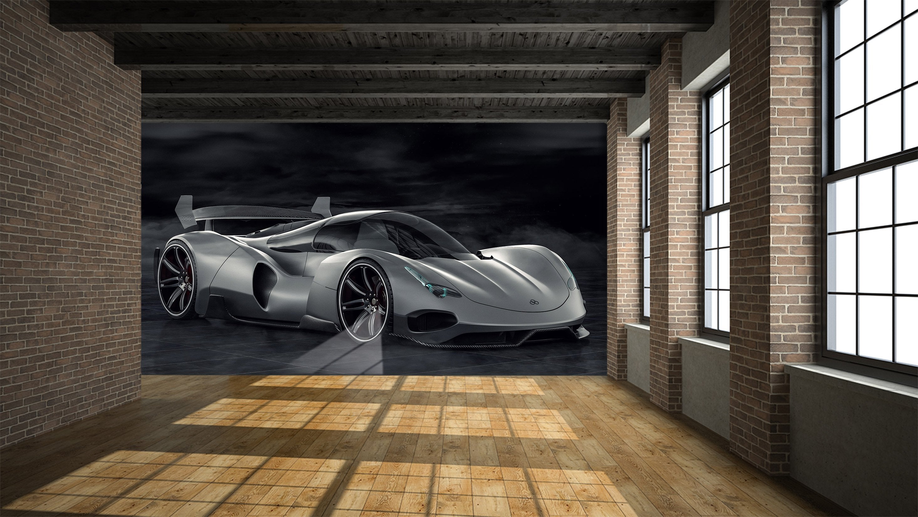 3D Black Sports Car Side 966 Vehicle Wall Murals Wallpaper AJ Wallpaper 2